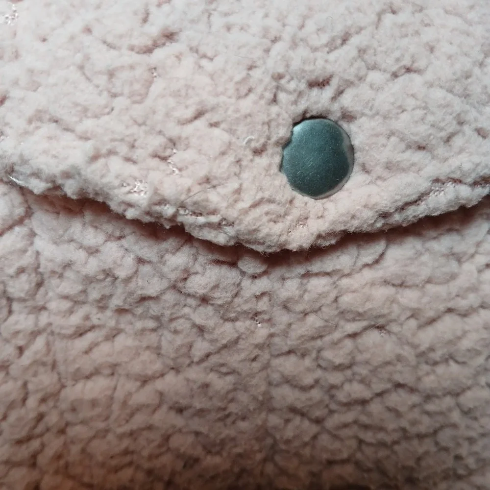 Arizona Jean Co Womens Pink Sherpa‎ Lined Trucker Jacket Soft Cozy Teddy Bear